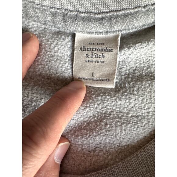 Abercrombie & Fitch New York Heather Gray Large Thin Crewneck Sweatshirt - Picture 2 of 7
